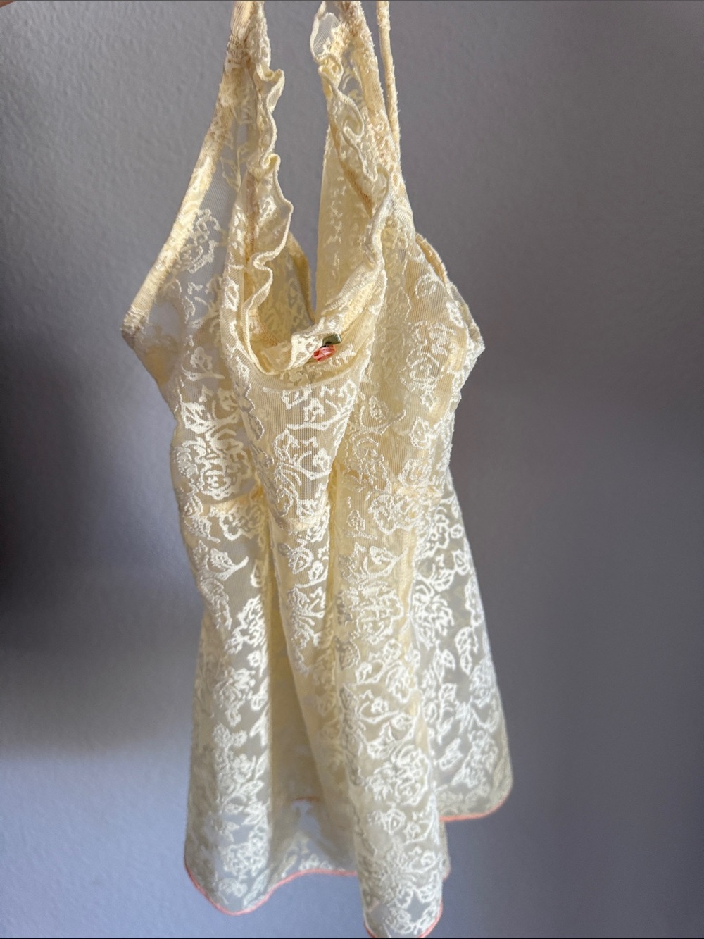 Free People Cream Lace Tank Top